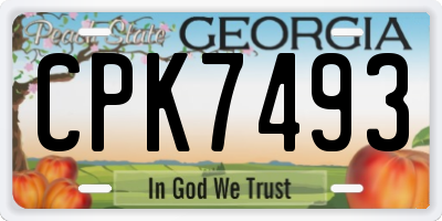GA license plate CPK7493