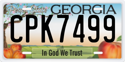 GA license plate CPK7499