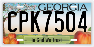 GA license plate CPK7504