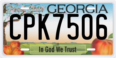 GA license plate CPK7506