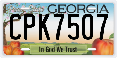 GA license plate CPK7507