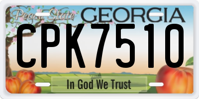 GA license plate CPK7510