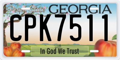 GA license plate CPK7511