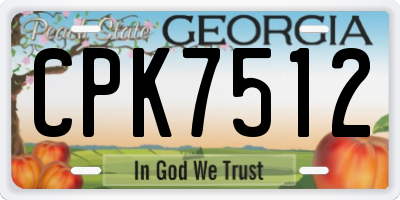 GA license plate CPK7512
