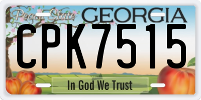 GA license plate CPK7515