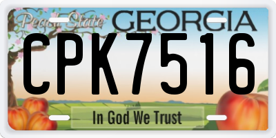 GA license plate CPK7516