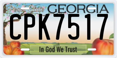 GA license plate CPK7517