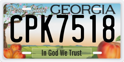 GA license plate CPK7518
