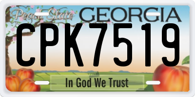 GA license plate CPK7519