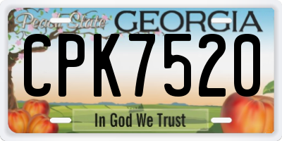 GA license plate CPK7520