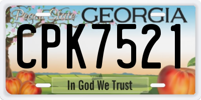 GA license plate CPK7521