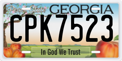 GA license plate CPK7523