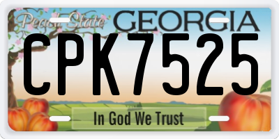 GA license plate CPK7525