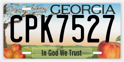 GA license plate CPK7527