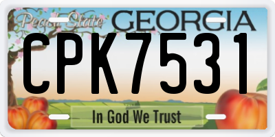 GA license plate CPK7531