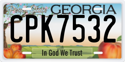 GA license plate CPK7532