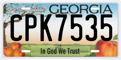 GA license plate CPK7535