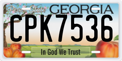 GA license plate CPK7536