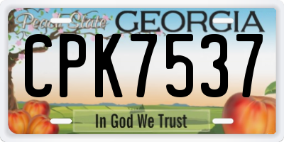 GA license plate CPK7537