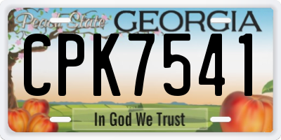 GA license plate CPK7541