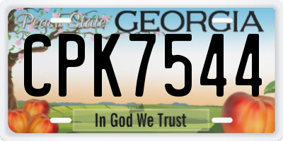 GA license plate CPK7544