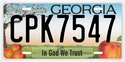 GA license plate CPK7547