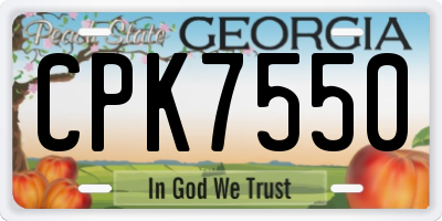 GA license plate CPK7550