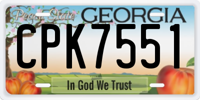 GA license plate CPK7551