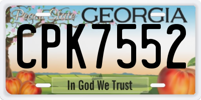 GA license plate CPK7552