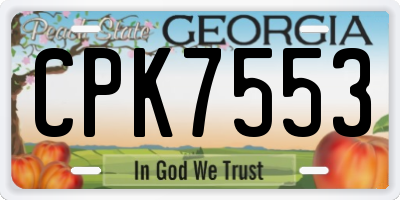 GA license plate CPK7553