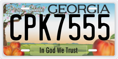 GA license plate CPK7555