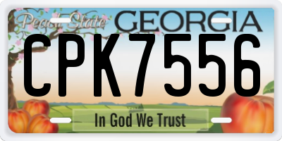 GA license plate CPK7556
