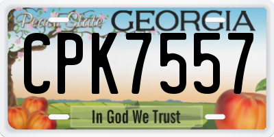 GA license plate CPK7557