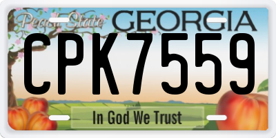 GA license plate CPK7559