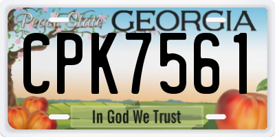 GA license plate CPK7561