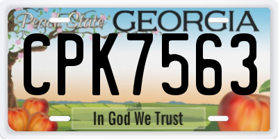 GA license plate CPK7563