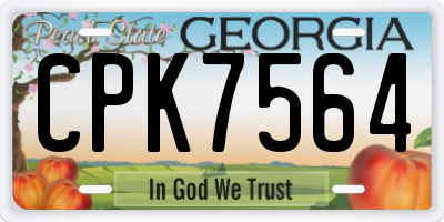 GA license plate CPK7564