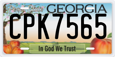 GA license plate CPK7565