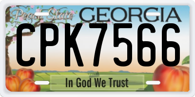 GA license plate CPK7566
