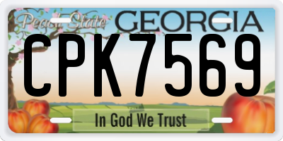 GA license plate CPK7569