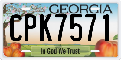 GA license plate CPK7571