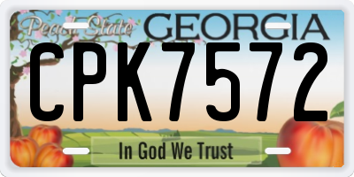 GA license plate CPK7572