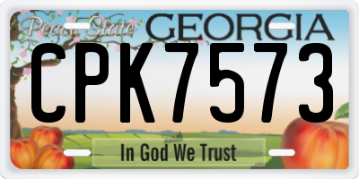 GA license plate CPK7573
