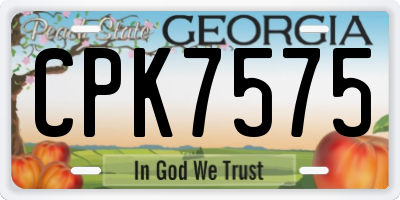 GA license plate CPK7575