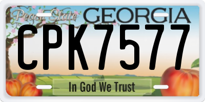 GA license plate CPK7577