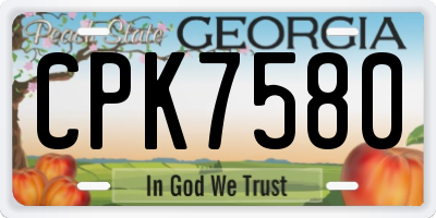 GA license plate CPK7580