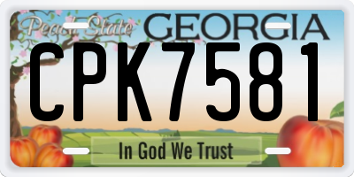 GA license plate CPK7581