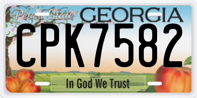 GA license plate CPK7582