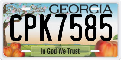 GA license plate CPK7585