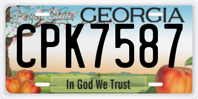 GA license plate CPK7587